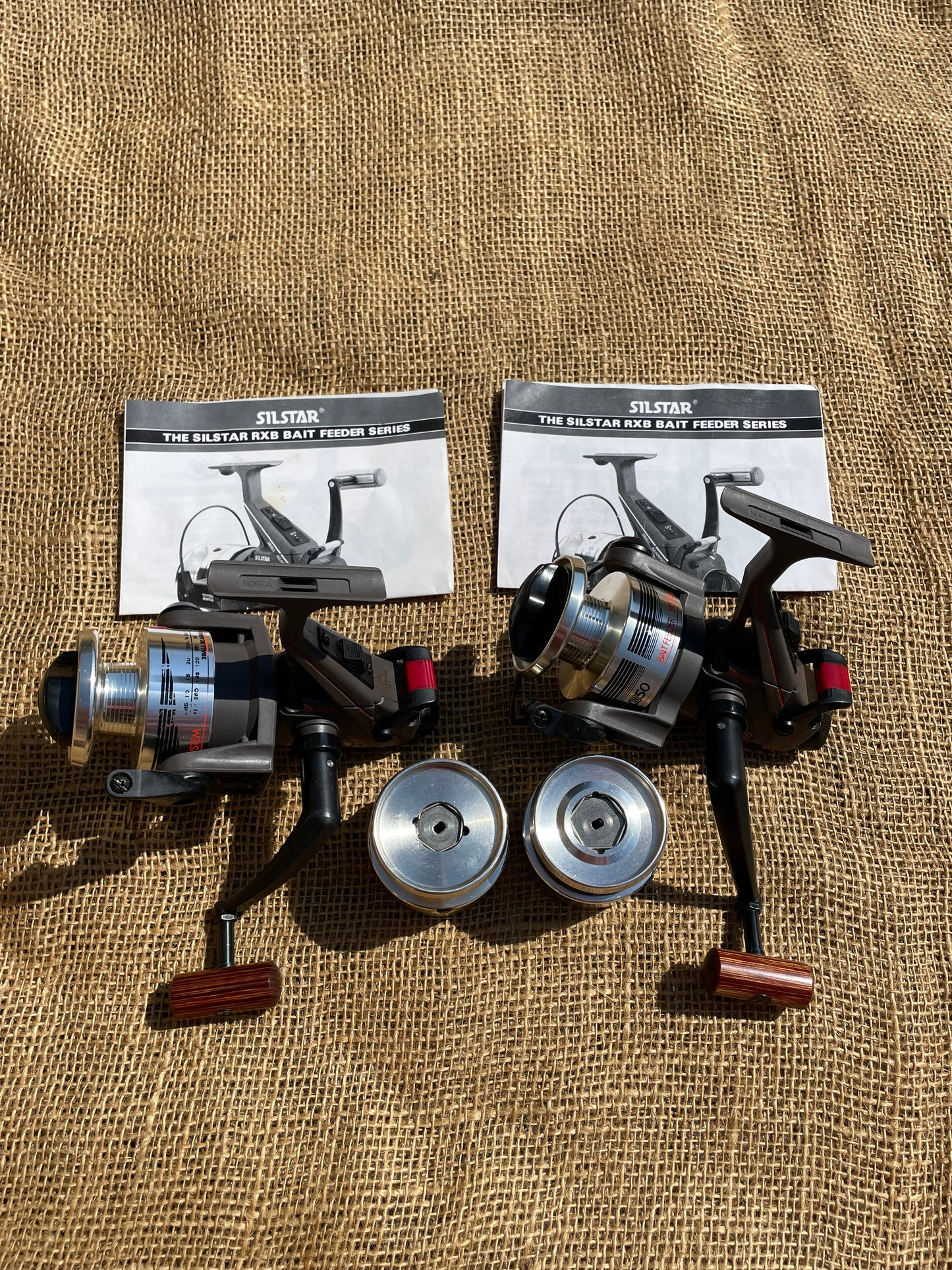 2 x Silstar RXB50 Bait Feeder System Old School Carp Fishing Reels. 1990s. Minty.