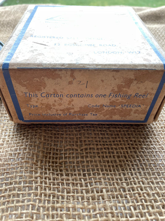 Vintage W R Products Speedia Centrepin Fishing Reel. Boxed. Excellent.