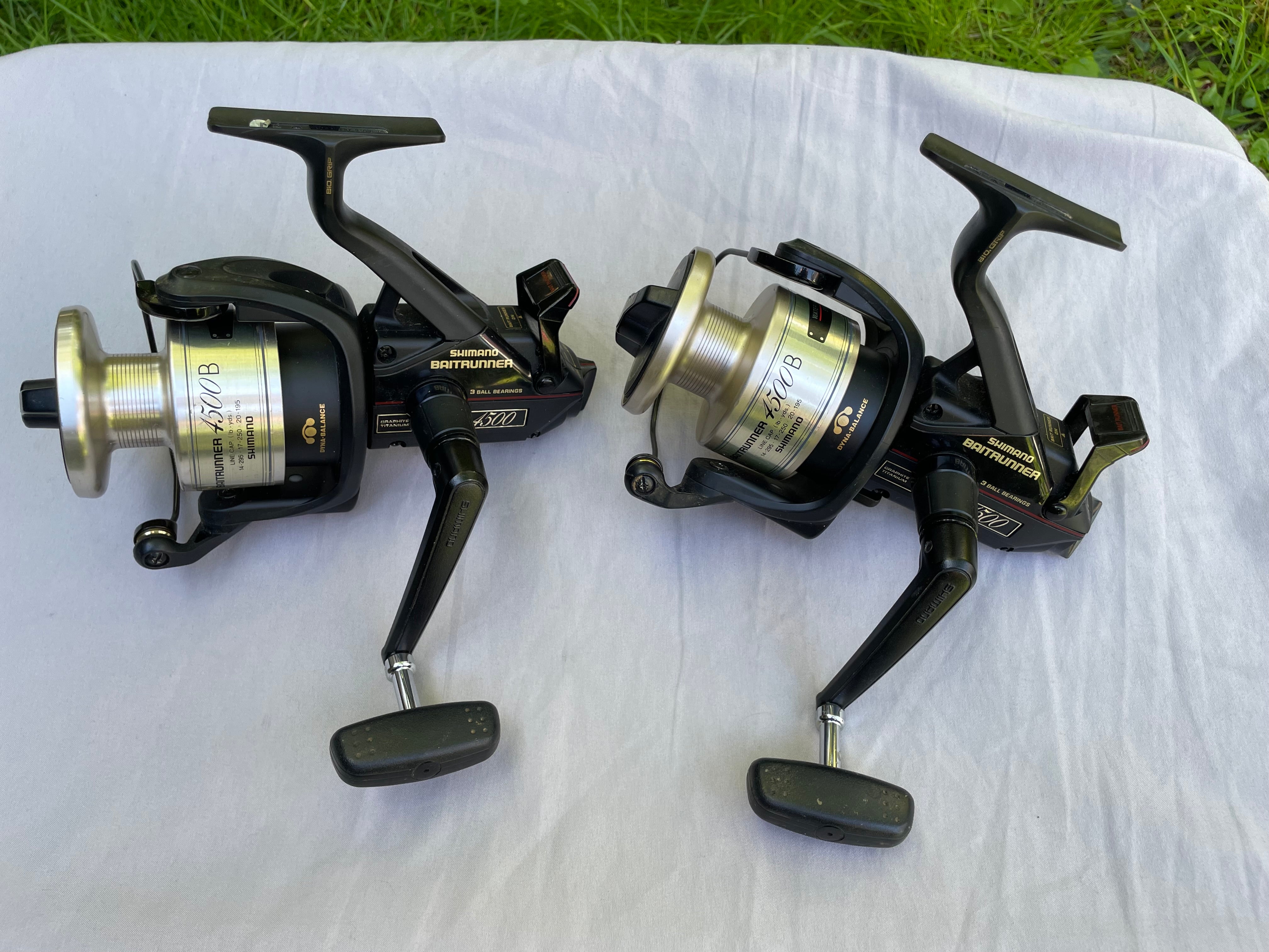 2 x Shimano 4500 Old School Baitrunner Carp Fishing Reels. Stunning Co – Vintage Carp Fishing Tackle
