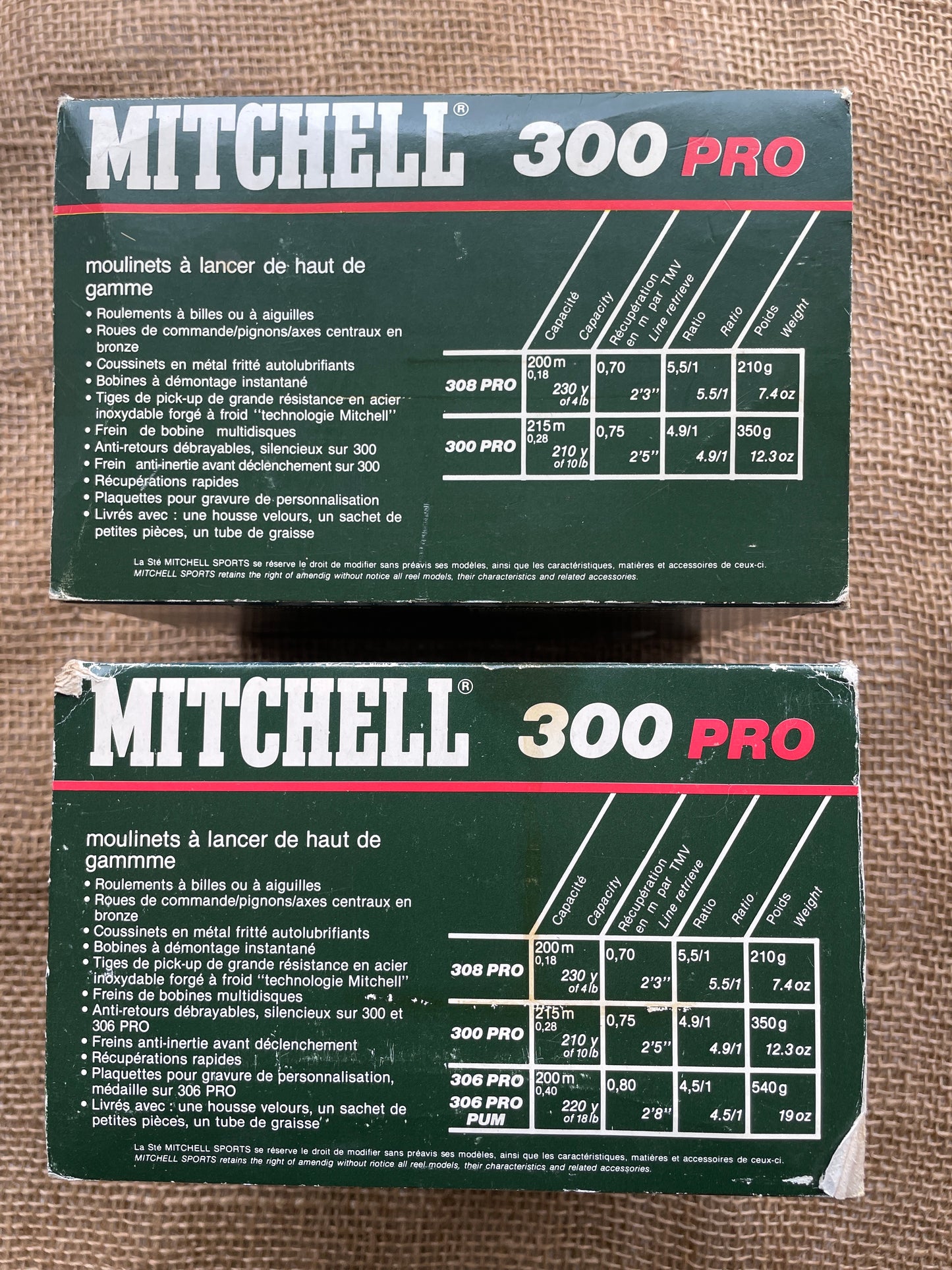 2 x Mitchell 300 PRO Old School Carp Fishing Reeks. Near Mint.