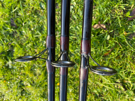3 x Shimano Stradic Old School Carp Fishing Rods. 12’. 1.75lb T/C. Circa 1990s.