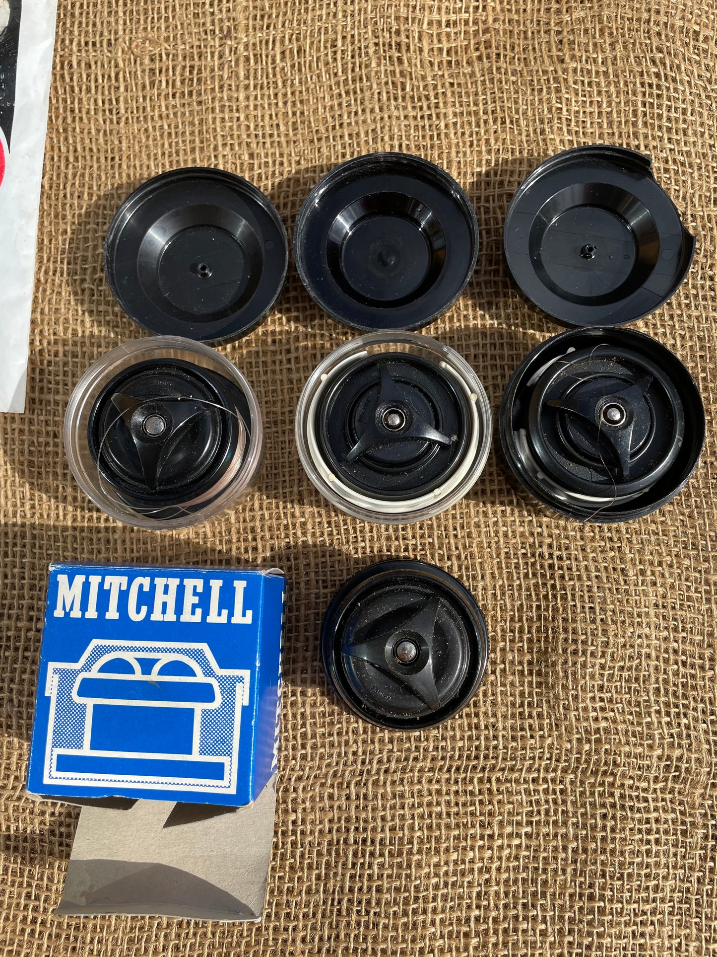 Vintage Mitchell 300A Fishing Reel + 4 Spare Spools, Extras. Excellent.