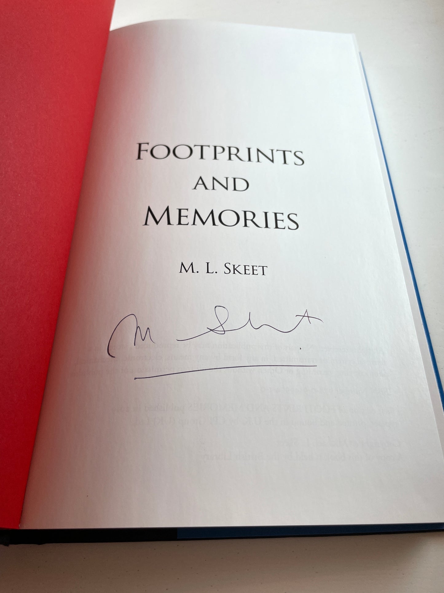 Footprints And Memories by M L Skeet. 2019. Signed. Carp Book.
