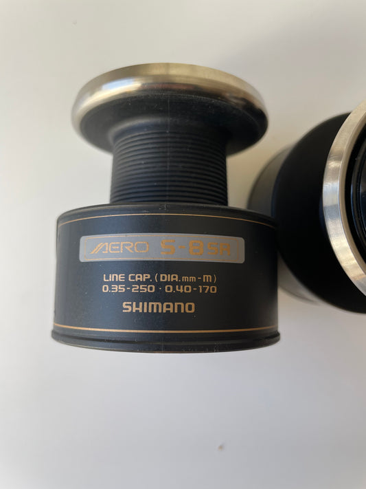 2 x Spools For Shimano Aero 6010 8010 Baitrunner Carp Fishing Reels. 1990s.