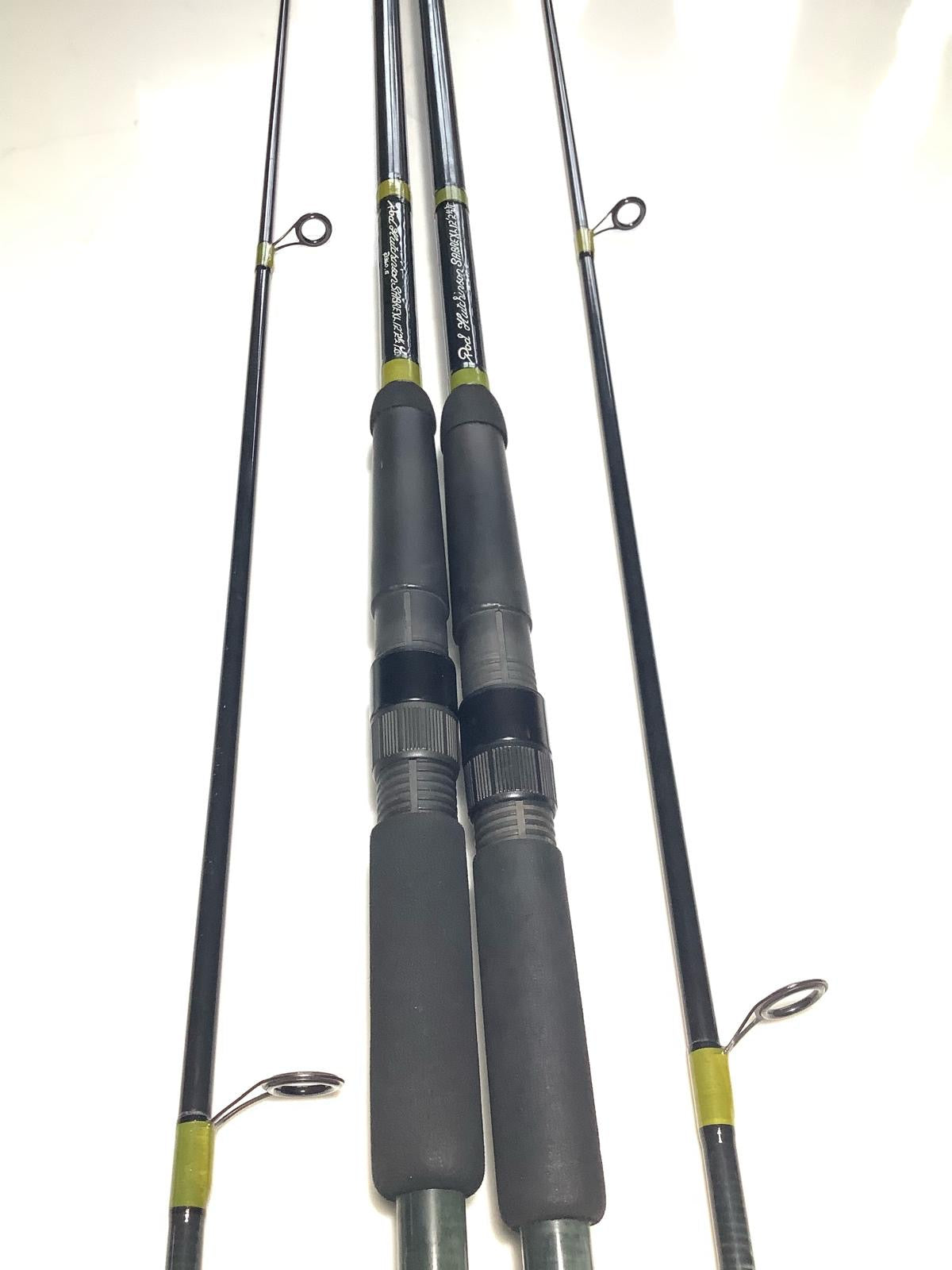 2 x Rod Hutchinson Sabre XL Vintage Old School Carbon Carp Fishing Rods. 12’. 2.5lb T/C. EX.