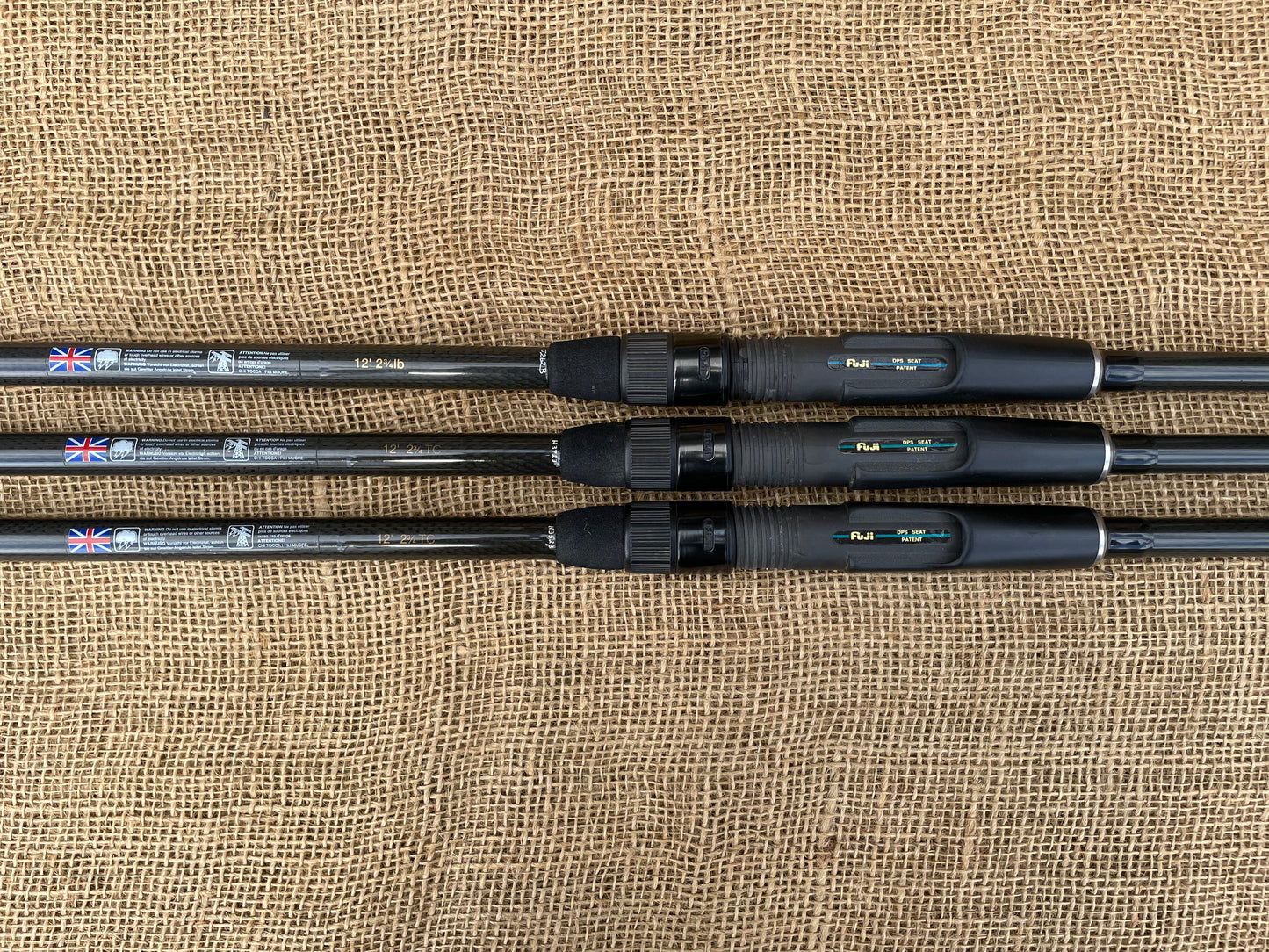 3 x Century NG Old School Carp Fishing Rods. 12’. 2.75lb T/C.