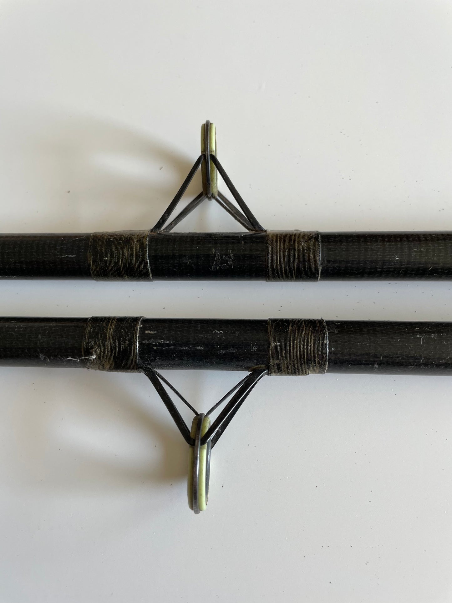 2 x Old School North Western 11’ Glass Carp Fishing Rods. 1970-80s. Fuji Guides.