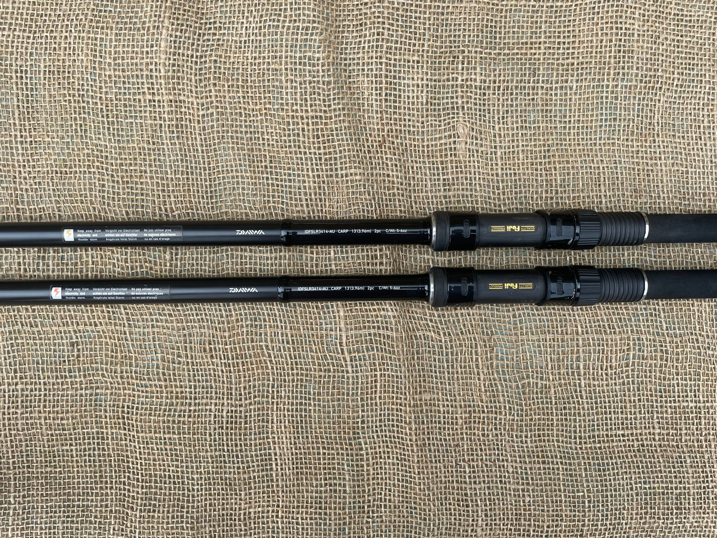 2 x Daiwa Infinity SLR DF X45 Carp Fishing Rods. 13’. 5-6oz Casting Weight.