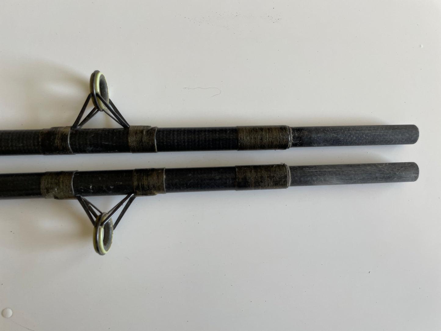 2 x Old School North Western 11’ Glass Carp Fishing Rods. 1970-80s. Fuji Guides.