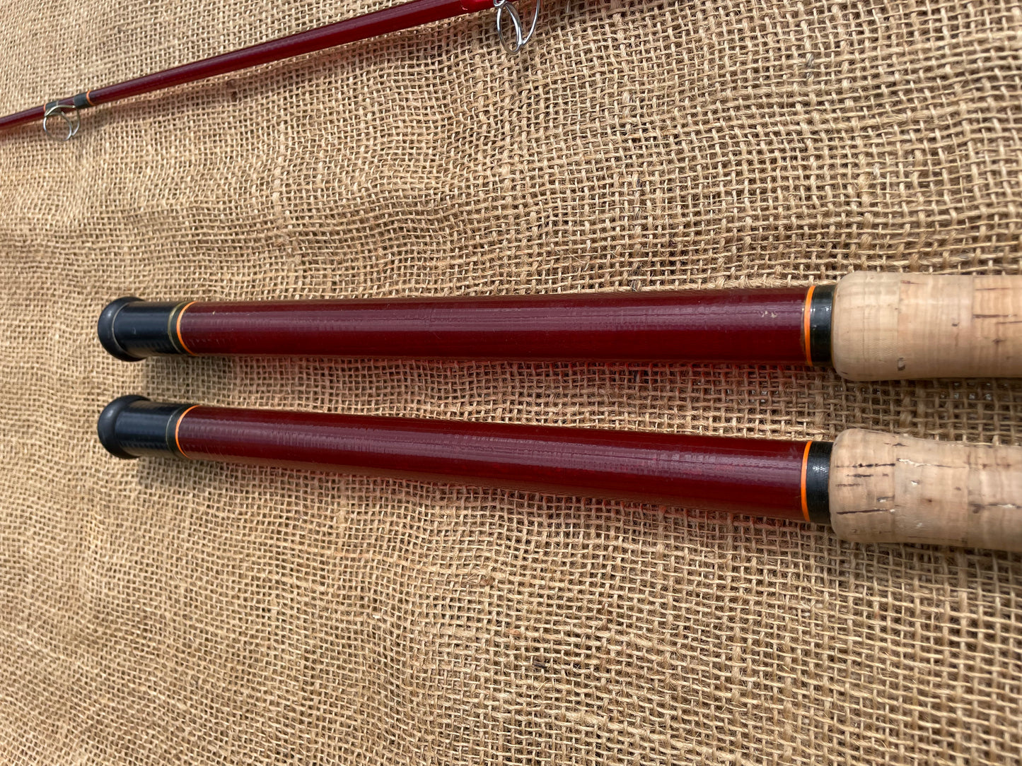 2 x Marco Gerry Savage 11’ Red Glass Vintage Old School Carp Fishing Rods.