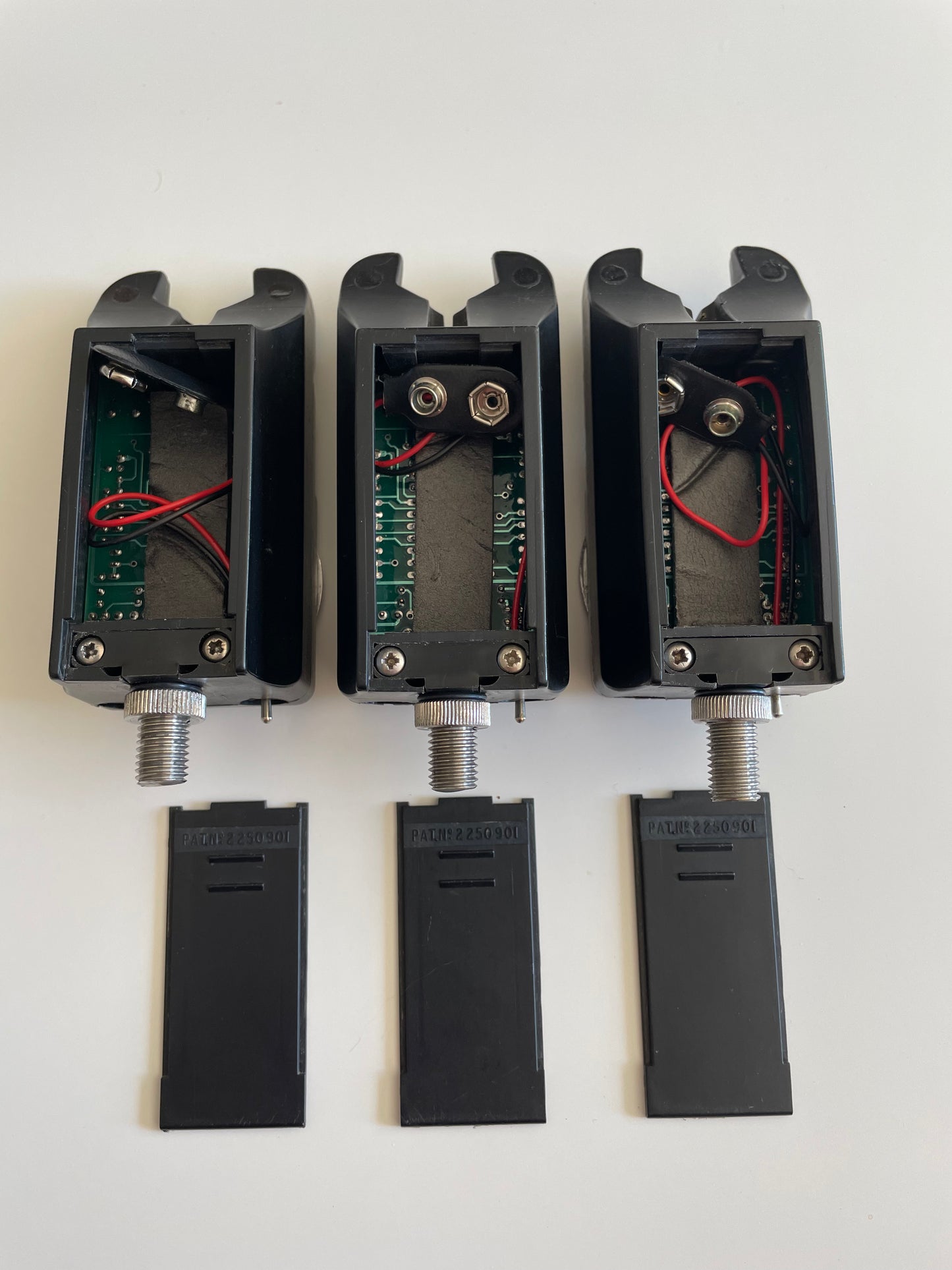 2 Delkim Old School Carp Fishing Bite Alarms Plus Spare.