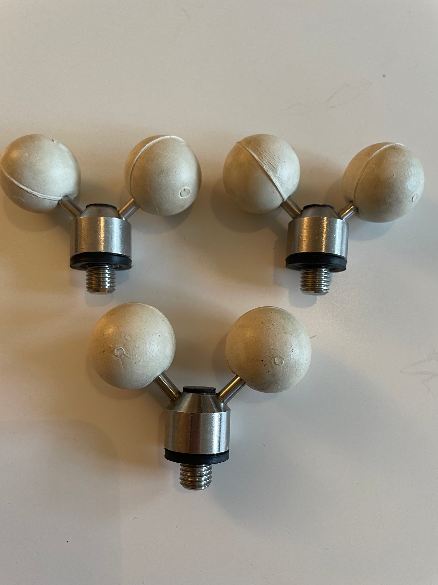 3 x Vintage Carp Fishing Rear Rod Rest Heads. 1990s