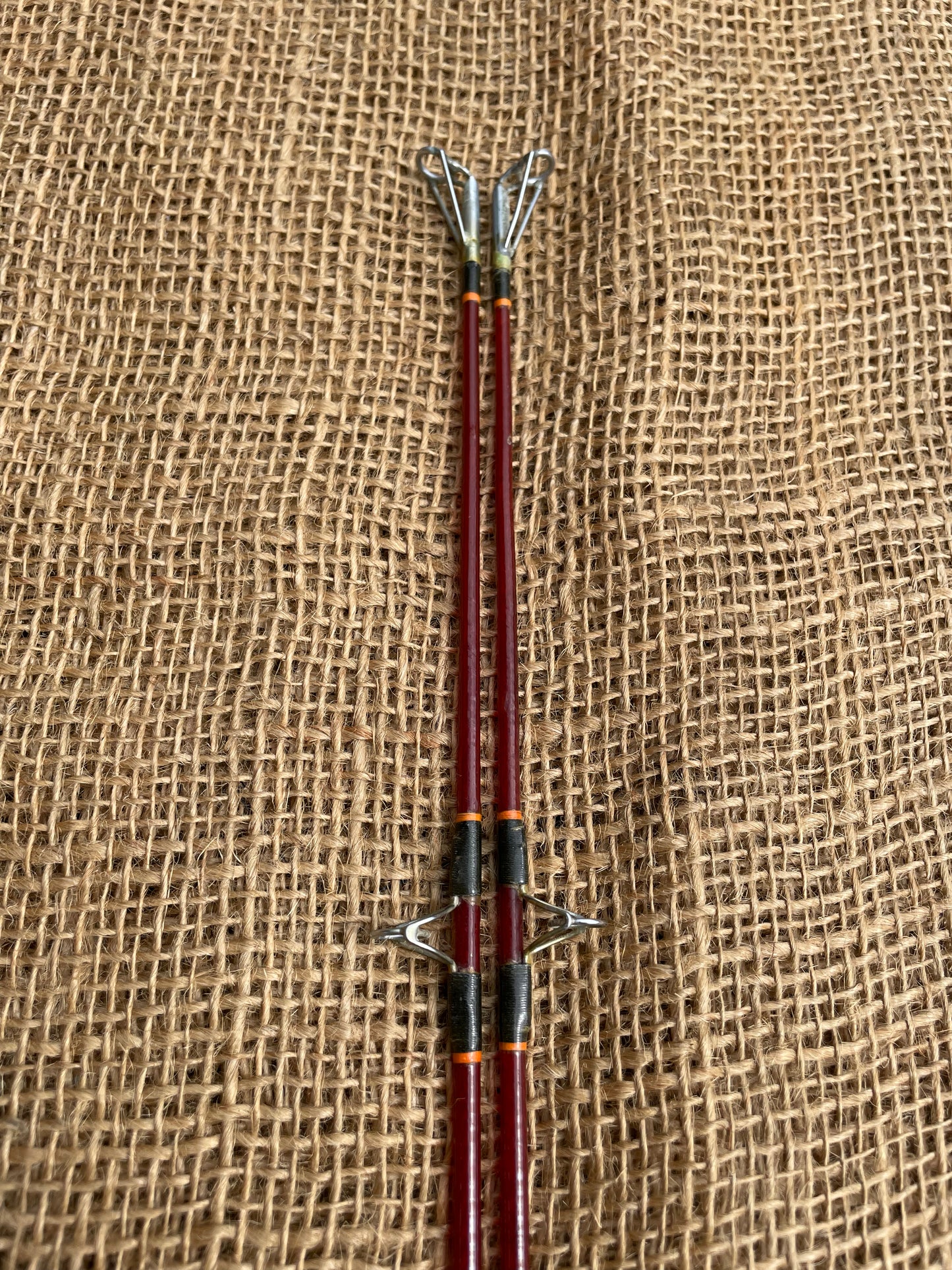 2 x Marco Gerry Savage 11’ Red Glass Vintage Old School Carp Fishing Rods.