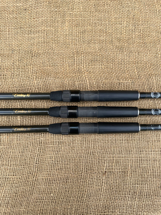 3 x Century NG Old School Carp Fishing Rods. 12’. 2.75lb T/C.