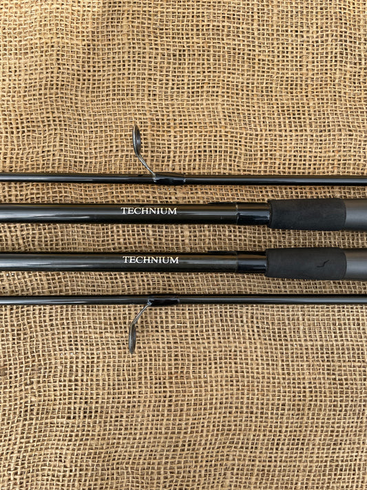 2 x Shimano Technium Old School Carp Fishing Rods. 12’. 2.5lb T/C. Original Bags.