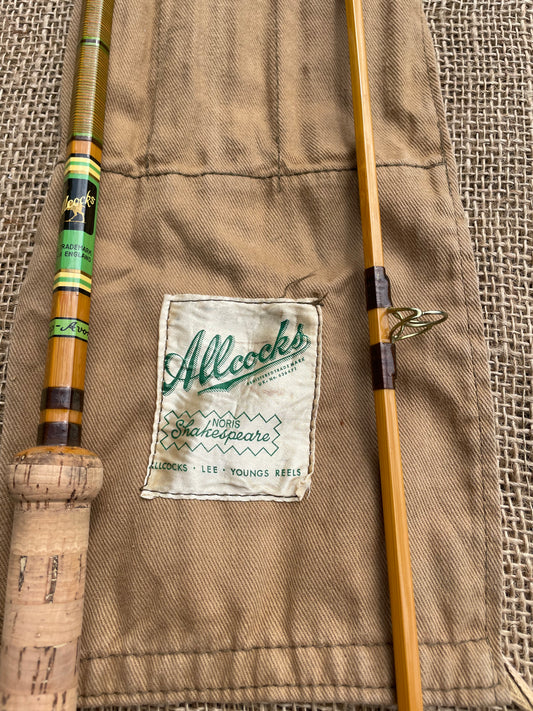 1 x Allcock Vintage Split Cane Carp Fishing Rod. Stunning Condition.
