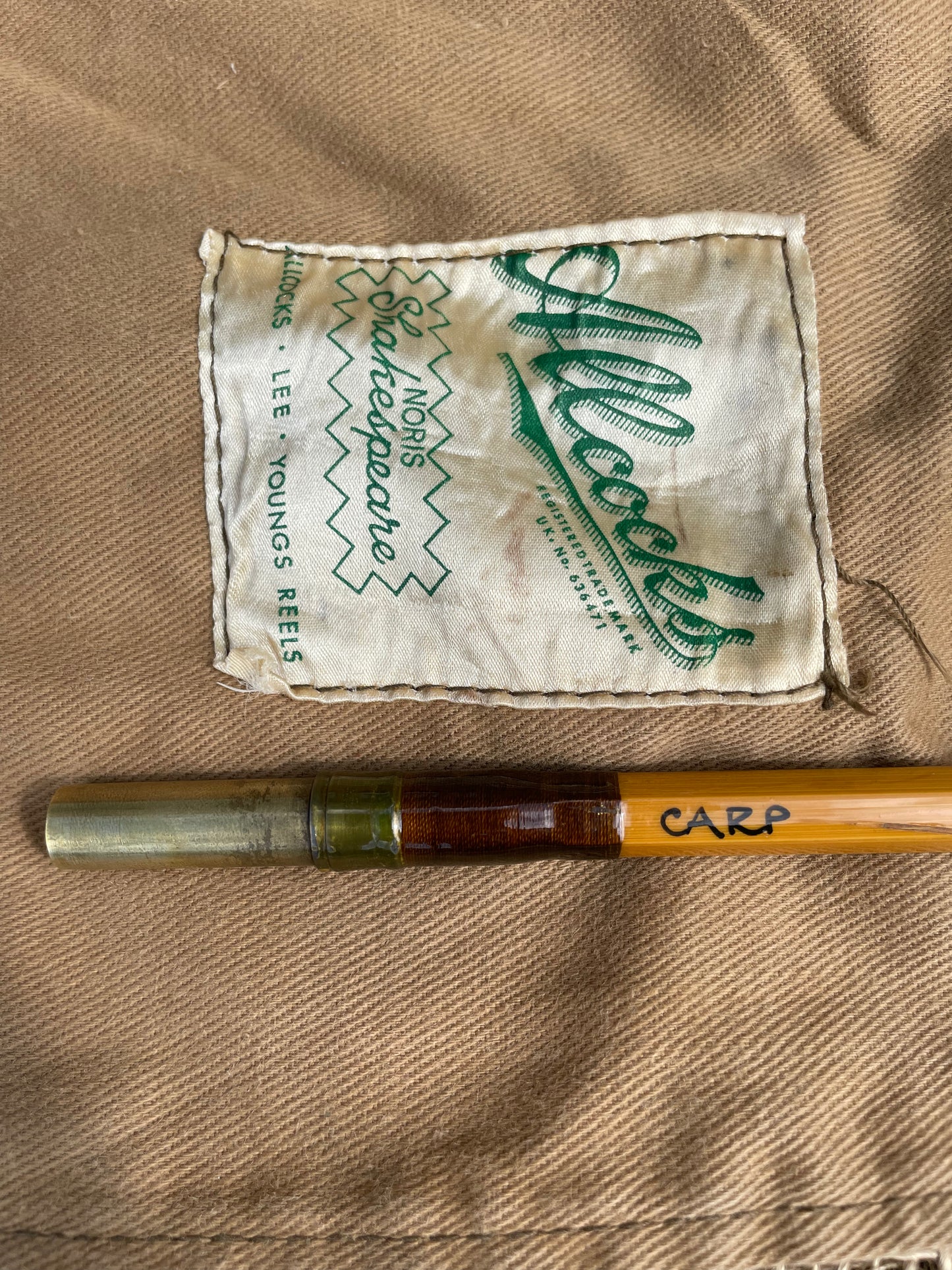 1 x Allcock Vintage Split Cane Carp Fishing Rod. Stunning Condition.