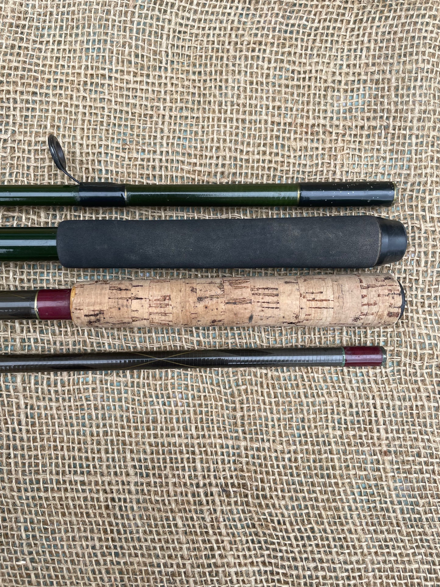 2 x Silstar Dia Flex & Sundridge Kortina Old School Carbon Carp Fishing Rods. 11’. 1990s.