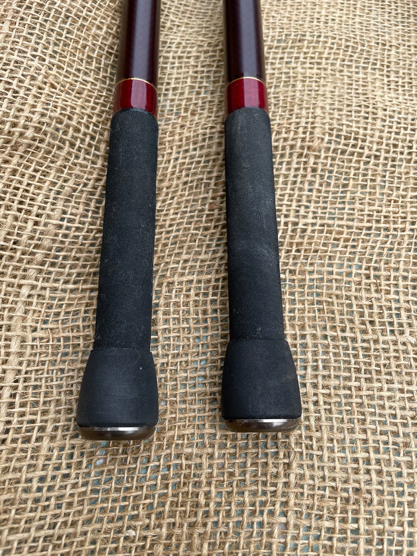 2 x Simpson’s Of Turnford Slim Jim Extreme Ranger Old School Carp Fishing Rods. 13’. 3.25lb T/C. 1990s.