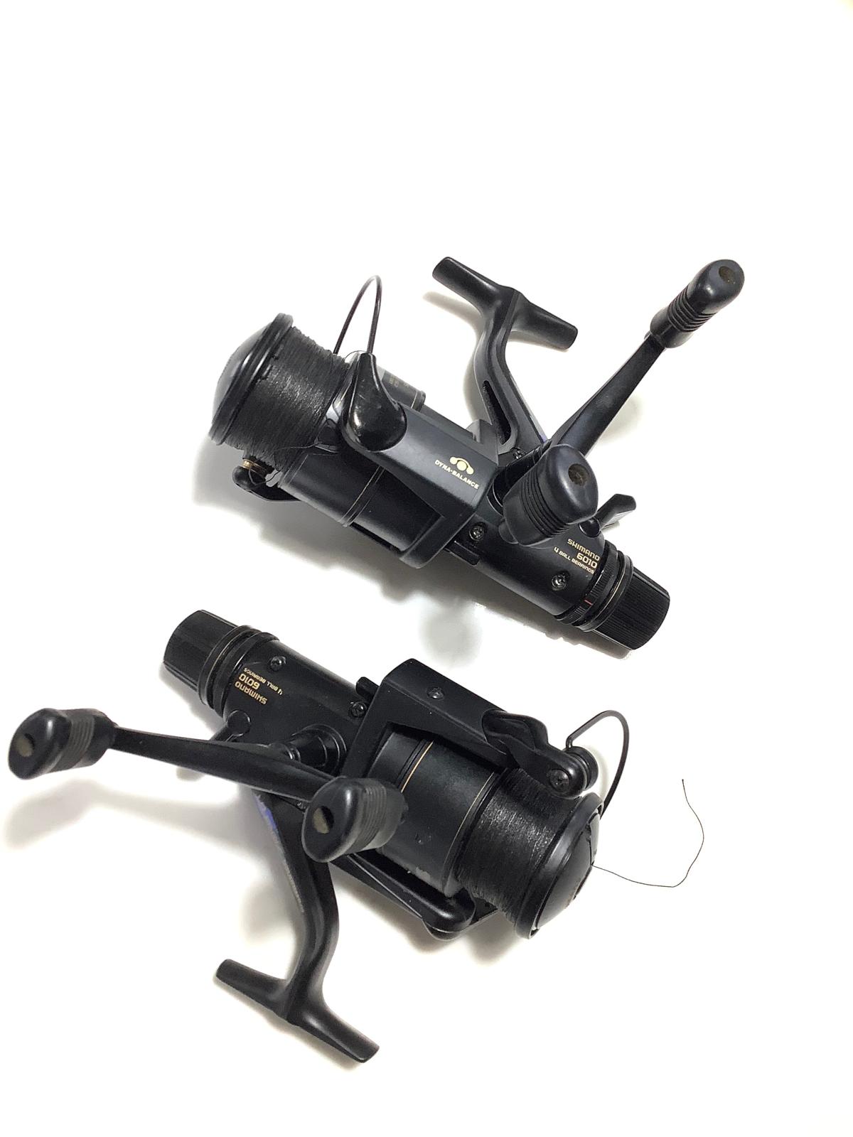2 x Shimano Aero 6010 Baitrunner Old School Carp Fishing Reels.