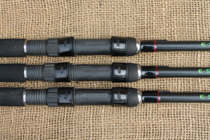 3 x ESP Original Issue Terry Hearn Old Scholl Carp Fishing Rods. 2lb 9oz T/C. 12'.