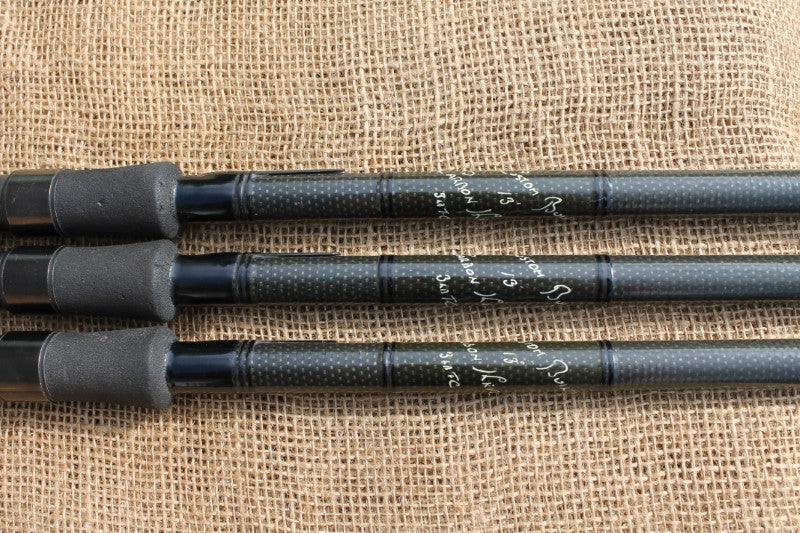 3 x Custom Built Carbon Kevlar Old School Carp Fishing Rods. 13