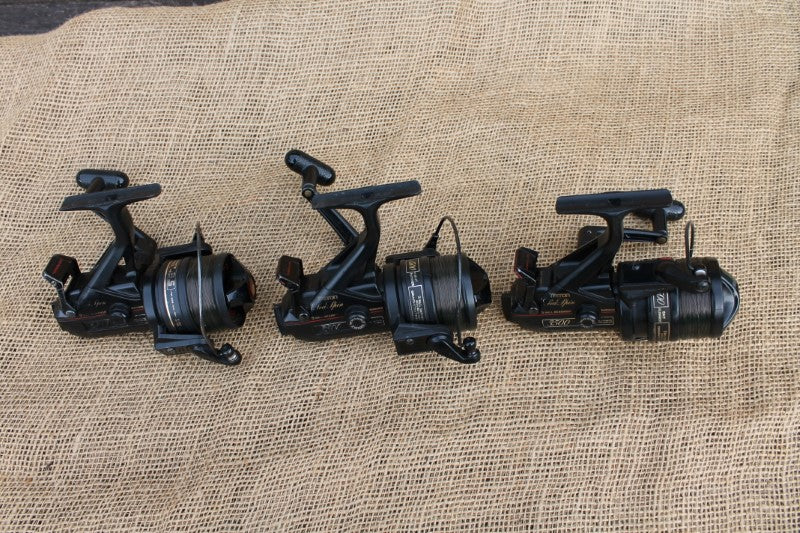 3 x Shimano Triton Sea Spin 3500 Baitrunner Carp Fishing Reels. Classic Old School.