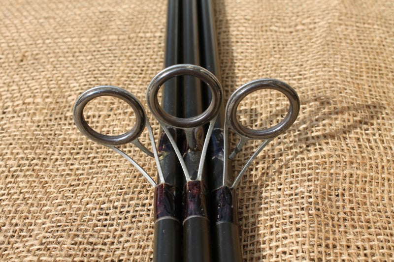 3 x Fox Vario Twin Twip Old School Carbon Carp Fishing Rods. 2.75lb And 3.25lb T/C.