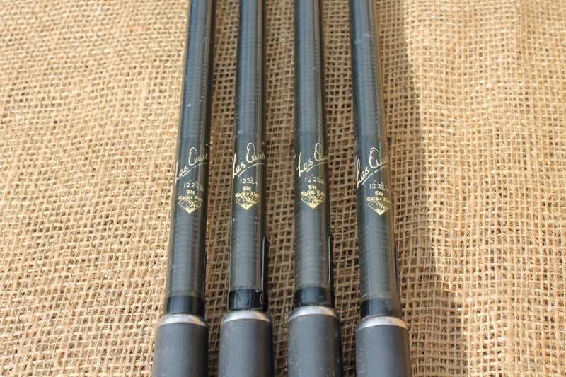 4 x Les Quis Old School Carbon Fishing Rods, By The Tackle Box. 1990s Old School. 2.75lb T/C.