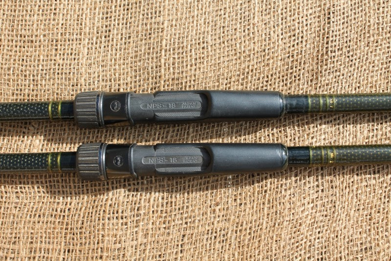 2 x Bowflex Carbon Old School Carp Fishing Rods. Circa 1990s. Century Blanks.