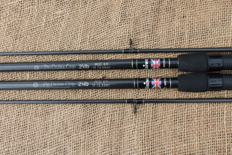 2 x Daiwa Pro Carbon Carp Old School Carp Fishing Rods. 11'. 2.75lb T/ –  Vintage Carp Fishing Tackle