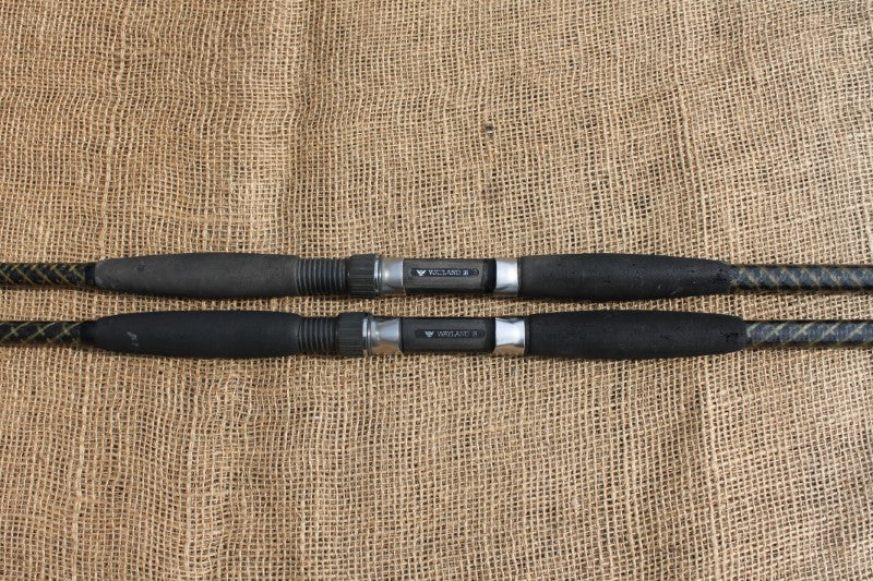 2 x Tri Cast Diamond Kevlar Old School Carp Fishing rods. 12'. 2.5lb T/C. Classic 1990s.