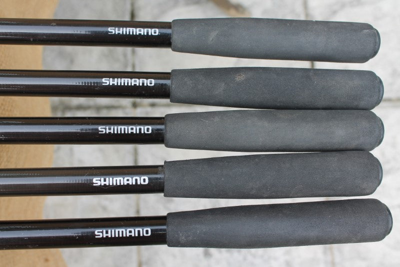 5 x Shimano Aero Specimen Old School Carp Fishing Rods. 12'. 2.75lb T/C. 1990s.