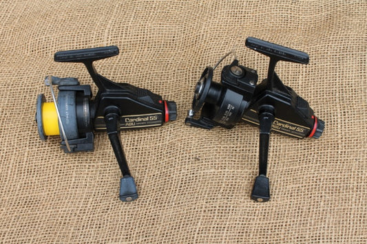 2 x ABU Cardinal 55 Vintage Old School Carp Fishing Reels.