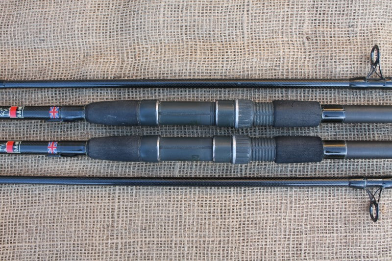 2 x DAM Andy Little New Dimension Old School Carp Fishing Rods. 1990s.