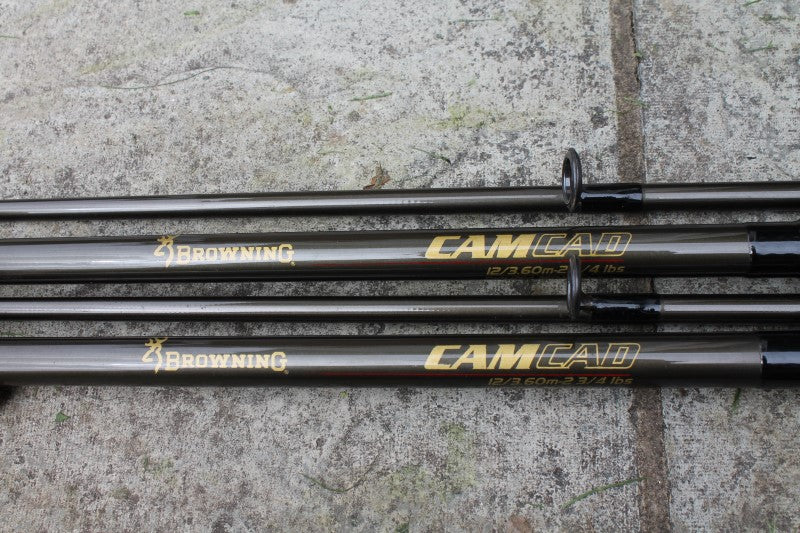 2 x Browning Camcad 12' 2.75lb T/C Carbon Old School Carp Fishing