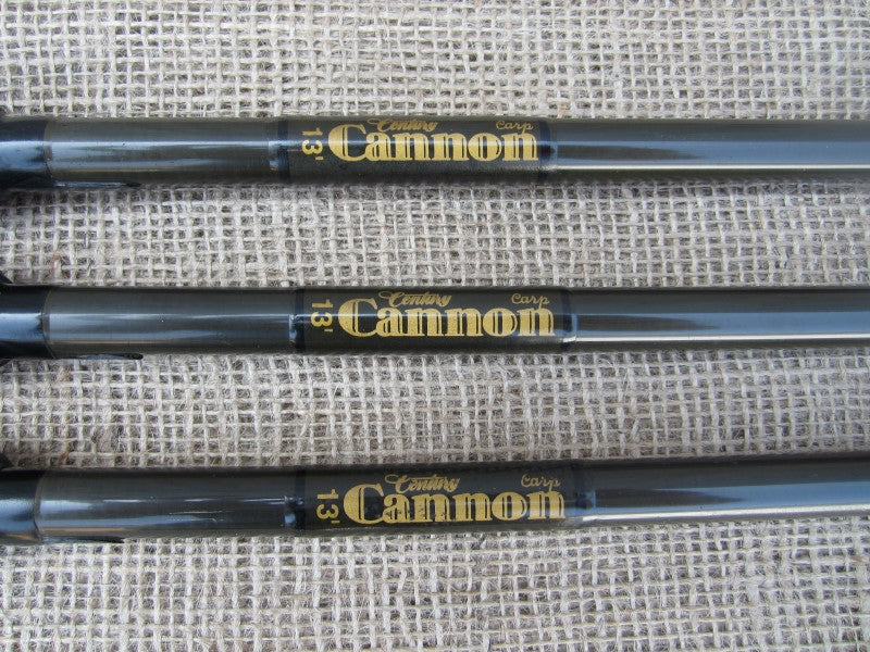 carp fishing pole for sale 3 x Century Cannon Old School Carbon Carp Fishing Rods. 13' 3.50lb T/C – Vintage Carp Fishing Tackle
