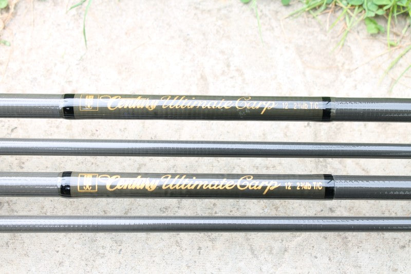 2 x Rare Century 'Ultimate Carp' Carbon Carp Fishing Rods. 12