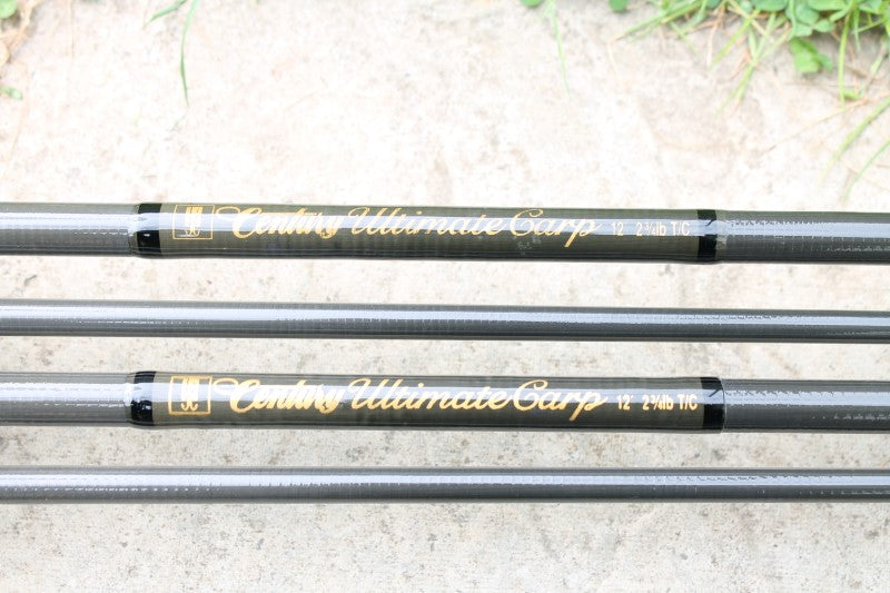 carp fishing pole for sale 2 x Rare Century 'Ultimate Carp' Carbon Carp Fishing Rods. 12' Long, 2 – Vintage Carp Fishing Tackle