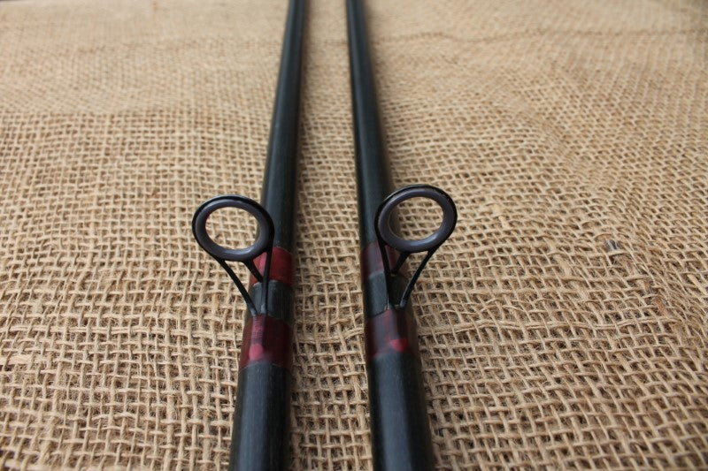 2 x Classic Old School Glass Carp Rods. Built On Cono Flex Blanks. 1980s.