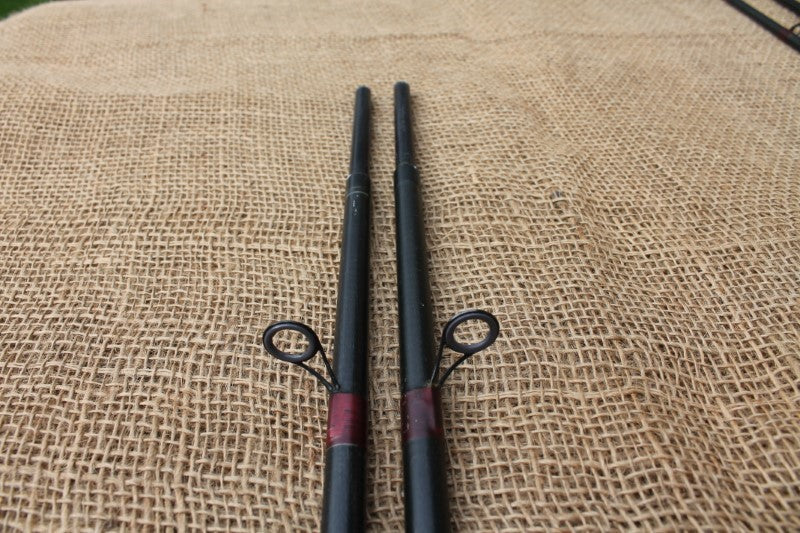 2 x Classic Old School Glass Carp Rods. Built On Cono Flex Blanks. 1980s.
