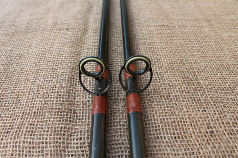 2 x Old School Carbon Carp Fishing Rods. Custom Build. Possibly North Western Or Bruce And Walker Blanks. 12'. Circa 1985-90.