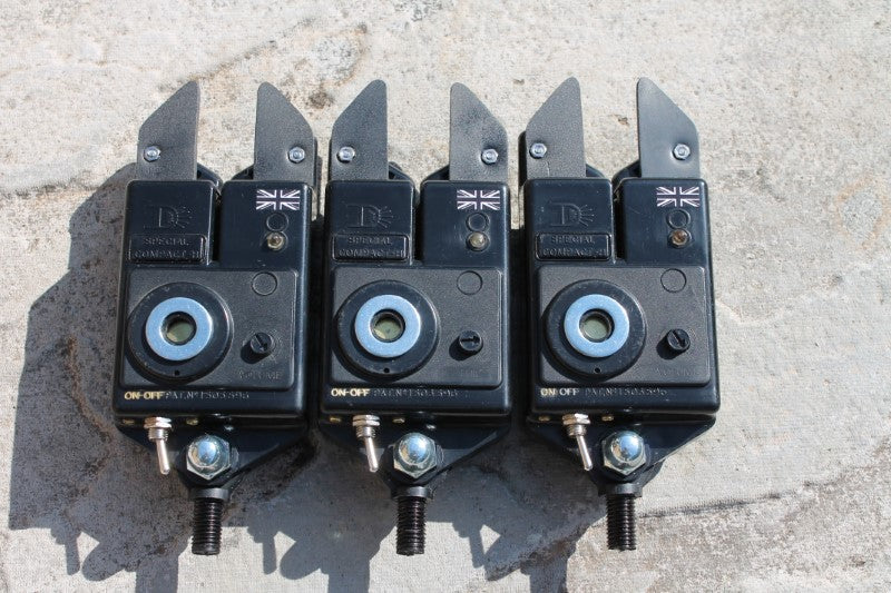 3 x Custom Optonic Carp Fishing Bite Alarms. Red LEDs.