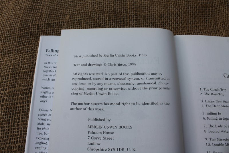 Falling In Again. Tales Of An Incorrigible Angler. Chris Yates. First Edition.