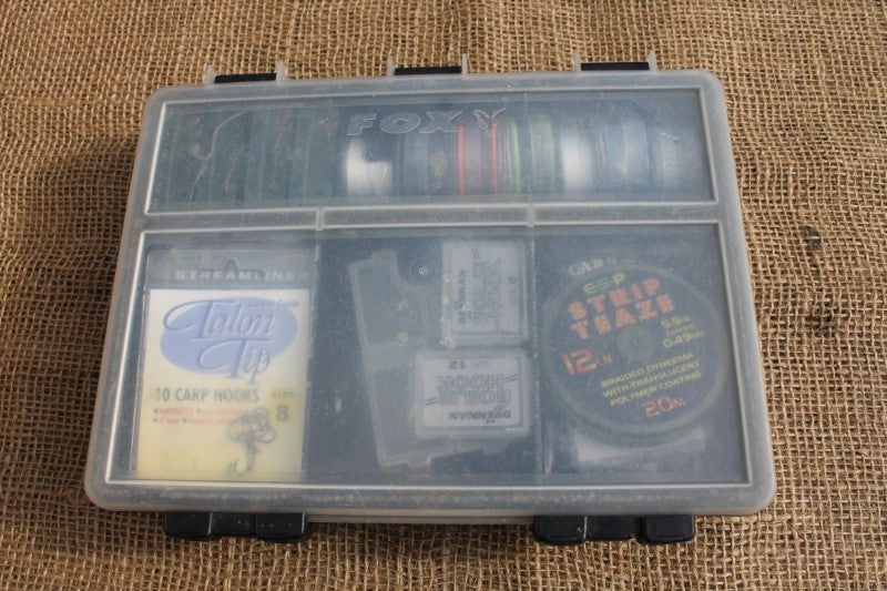 1 x Fox Medium Black Tackle Box, Loaded With Carp Fishing Tackle. Old –  Vintage Carp Fishing Tackle