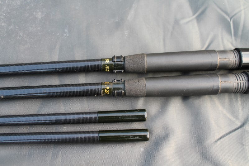 2 x Harrison Custom Built Carbon Carp Fishing Rods. 12.5'. 3.25lb T/C. Fuji Fittings.