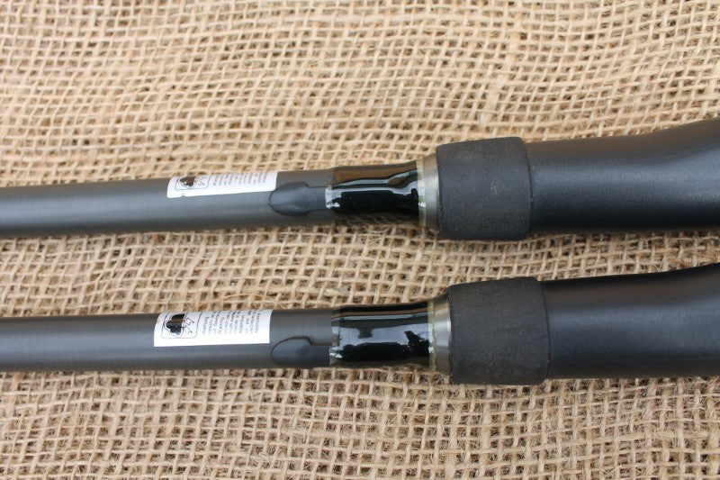 2 x Normark Nova Old School Carbon Carp Fishing Rods. 1990s.