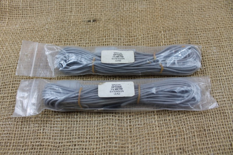 2 x Optonic 7.5m Extension Leads. Brand New Old Stock.