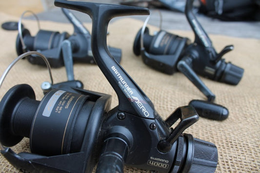 3 x Shimano Aero 4000 Baitrunner Carp Reels. Classic Original Old School!