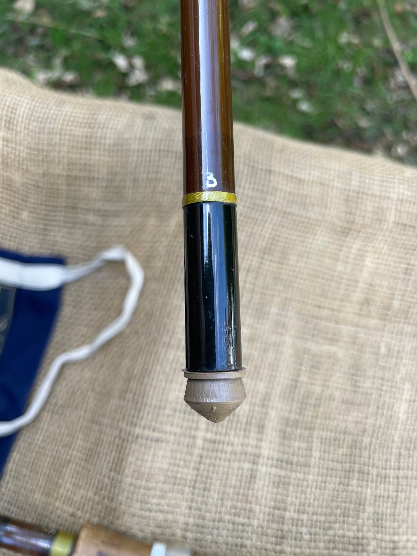 1 x Hardy Richard Walker Carp No1. Vintage Glass Fishing Rod + Bag. 1970s. Excellent.